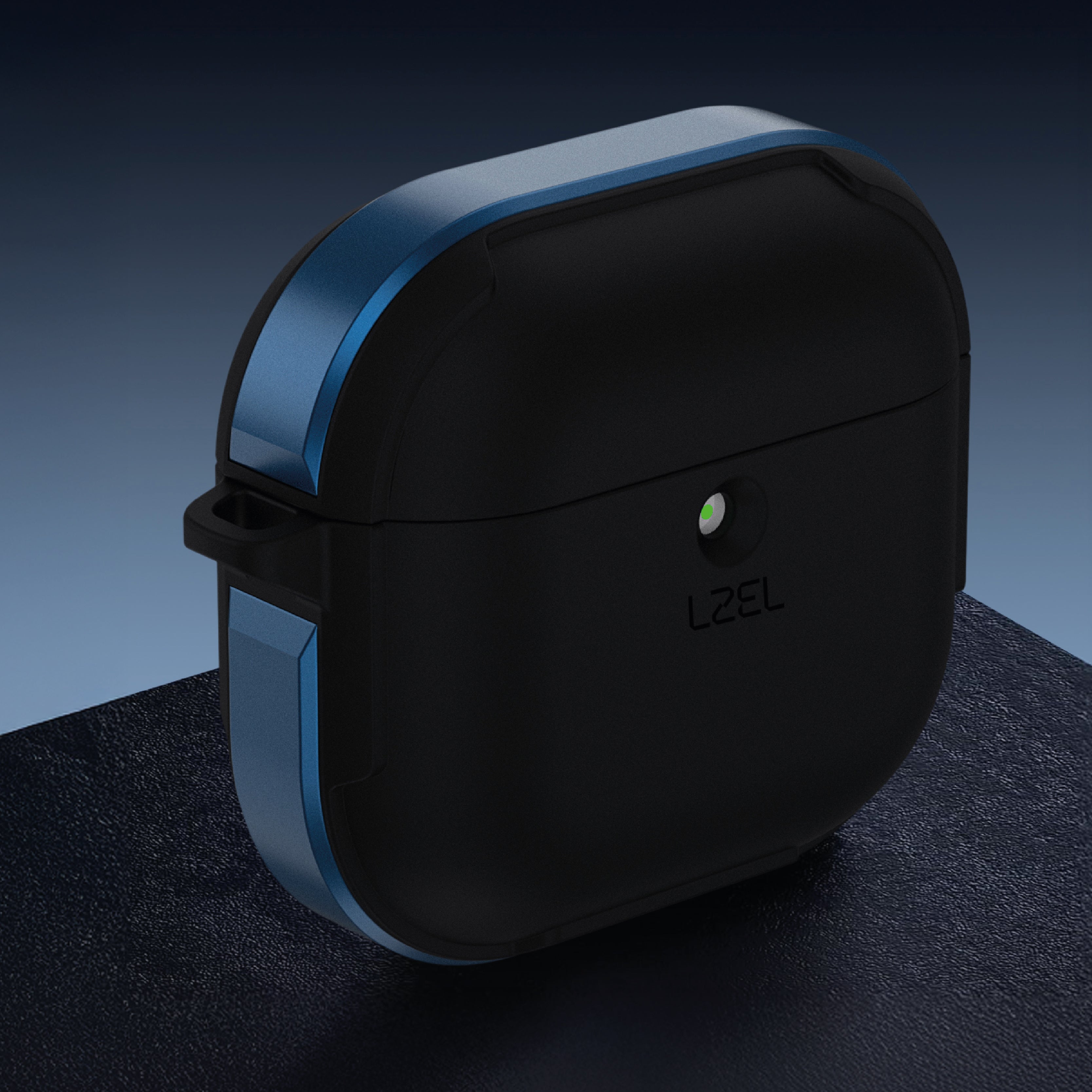LZEL Aurum Airpods 4 Case Guard Pro Anti Fall Premium Hard Pc Case | Black / Navy Blue LZEL Aurum Airpods 4 Case Guard Pro Anti Fall Premium Hard Pc Case | Black / Navy Blue